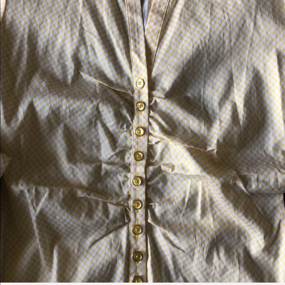 NY & Co Yellow White Career Top size XS - Picture 7 of 10